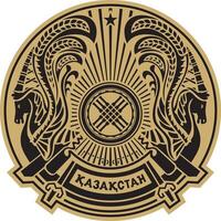 vector gouden jas van armen van de republiek van Kazachstan. symbool van de Aziatisch staat.