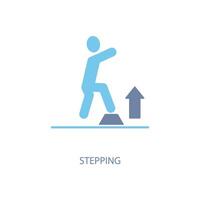 stepping concept lijn icoon. gemakkelijk element illustratie. stepping concept schets symbool ontwerp. vector