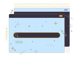 zoeken veld- Aan webpagina 2d lineair tekenfilm voorwerpen. informatie zoeken Aan internet geïsoleerd lijn vector element wit achtergrond. computer software ontwikkeling kleur vlak plek illustratie