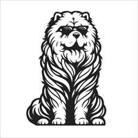 ai gegenereerd chow chow hond vervelend zonnebril illustratie vector