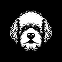 bichon fris, zwart en wit vector illustratie