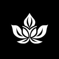 lotus bloem - zwart en wit geïsoleerd icoon - vector illustratie