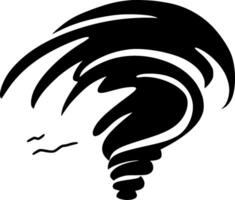 tornado - zwart en wit geïsoleerd icoon - vector illustratie