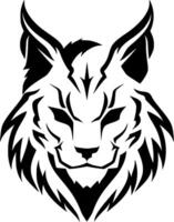 lynx - zwart en wit geïsoleerd icoon - vector illustratie
