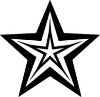 ster - zwart en wit geïsoleerd icoon - vector illustratie