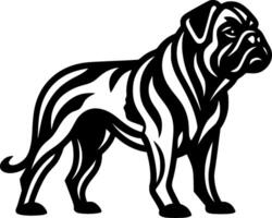 mopshond, zwart en wit vector illustratie