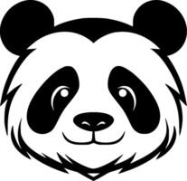 panda - zwart en wit geïsoleerd icoon - vector illustratie