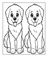 ai gegenereerd kinderen kleur bladzijde, hond kleur bladzijde illustratie vector