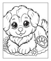 ai gegenereerd schattig puppy kleur bladzijde illustratie vector