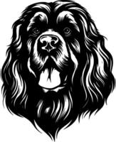 leonberger - zwart en wit geïsoleerd icoon - vector illustratie