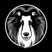 shetland herdershond - minimalistische en vlak logo - vector illustratie