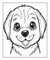 ai gegenereerd kinderen kleur bladzijde, hond kleur bladzijde illustratie vector