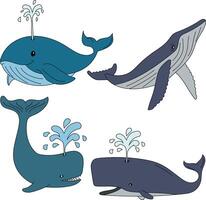 kleurrijk walvis clip art reeks vector