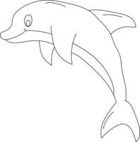 schets dolfijn clip art voor zee leven geliefden vector