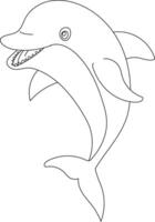 schets dolfijn clip art voor zee leven geliefden vector