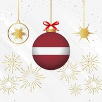 Kerstmis bal ornamenten Letland vlag viering vector