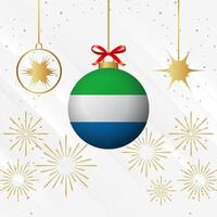 Kerstmis bal ornamenten Sierra Leone vlag viering vector