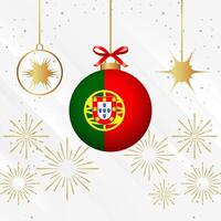 Kerstmis bal ornamenten Portugal vlag viering vector