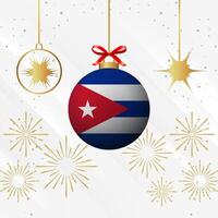 Kerstmis bal ornamenten Cuba vlag viering vector