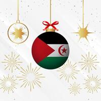 Kerstmis bal ornamenten western Sahara vlag viering vector
