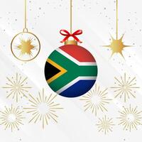 Kerstmis bal ornamenten zuiden Afrika vlag viering vector