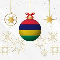 Kerstmis bal ornamenten Mauritius vlag viering vector