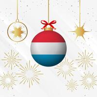 Kerstmis bal ornamenten Luxemburg vlag viering vector