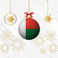 Kerstmis bal ornamenten Madagascar vlag viering vector