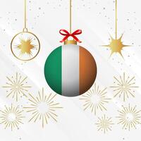 Kerstmis bal ornamenten Ierland vlag viering vector