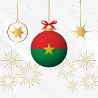 Kerstmis bal ornamenten Burkina faso vlag viering vector