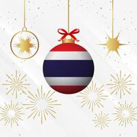 Kerstmis bal ornamenten Thailand vlag viering vector