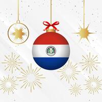 Kerstmis bal ornamenten Paraguay vlag viering vector