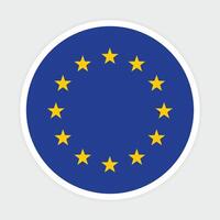 Europese unie vlag. Europese unie ronde vlag vector icoon ontwerp. EU cirkel vlag.