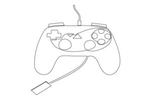 doorlopend een lijn tekening van spel stok. bedieningshendel gaming controleur. schets vector illustratie.