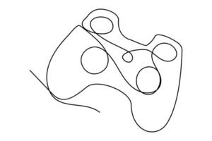 doorlopend een lijn tekening van spel stok. bedieningshendel gaming controleur. schets vector illustratie.