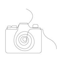 doorlopend een lijn tekening hd foto camera schets vector illustratie.