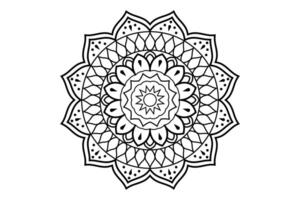 mandala ontwerp, bloemen circulaire mandala ontwerp, zwart en wit achtergrond met mandala ontwerp vector