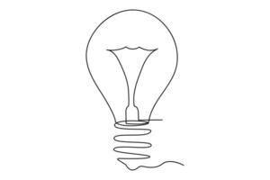 licht lamp geïsoleerd Aan wit licht lamp een lijn schets vector kunst illustratie