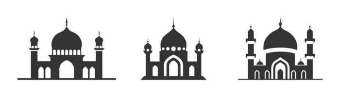 moskee icoon set. vector illustratie.
