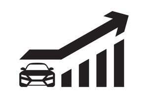 auto groeit diagram icoon. vector illustratie.