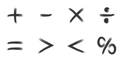 hand- getrokken wiskunde symbolen. vector illustratie.