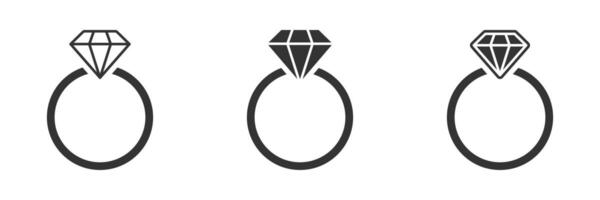 diamant verloving ring icoon. ring diamant icoon. vector illustratie.