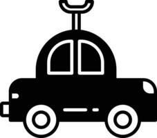 oud taxi auto speelgoed- glyph en lijn vector illustratie