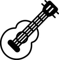 ukulele glyph en lijn vector illustratie