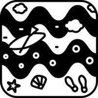 zomer strand glyph en lijn vector illustratie