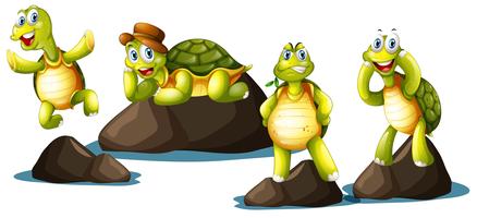 Een set van Happy Turtle vector