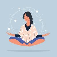vrouw in meditatiehouding vector