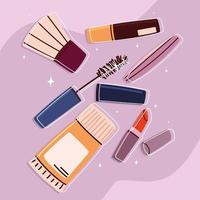 make-up komische pictogrammen vector