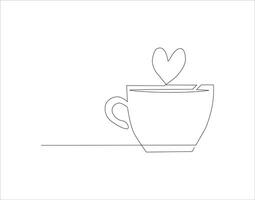 doorlopend lijn tekening van kop van koffie. een lijn van koffie. een kop van koffie doorlopend lijn kunst. bewerkbare schets. vector