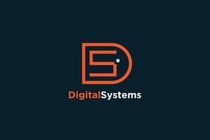 d s laatste digitaal systeem logo vector